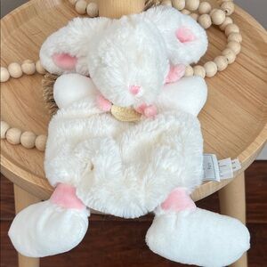 NWOT Doudou White and Pink Soft Floppy Plush Bunny Lovey